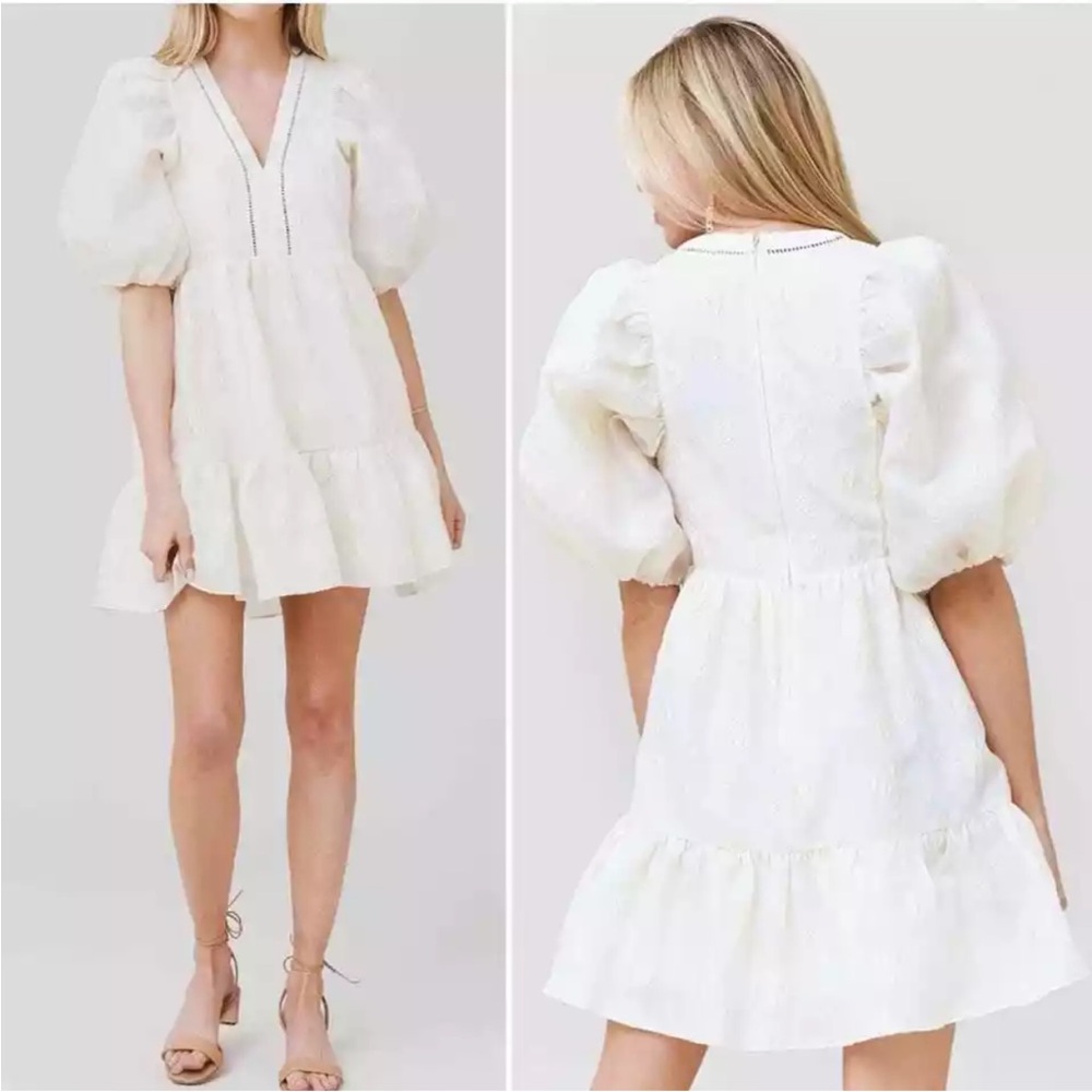 Hunter Bell NYC Gaille Puff sleeve dress, size small.